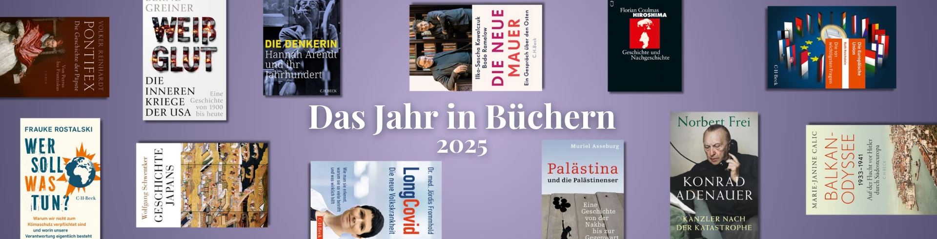 Banner für das Jahr 2025 in Büchern
